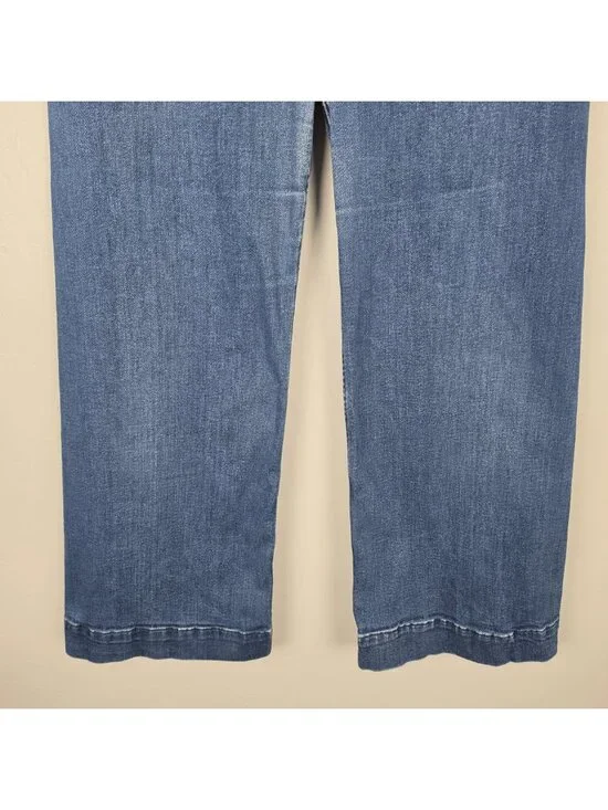 Maeve Size 32T Tall The Colette Crop High Rise Wide Leg Jeans Blue - Picture 5 of 13